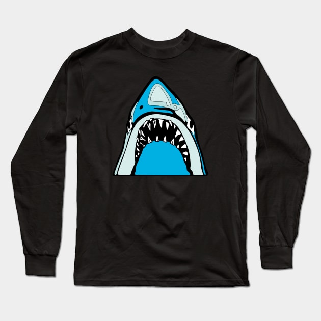 Jaws — Retro Shark Long Sleeve T-Shirt by GraphicGibbon